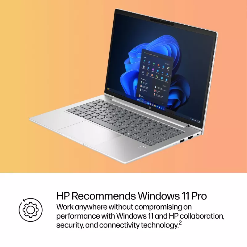 HP ProBook 4 G1iR Intel Core 5 120U klēpjdators 35,6 cm (14 collu) WUXGA 16 GB DDR5-SDRAM Wi-Fi 6E (802.11ax) Windows 11 Pro Sudrabs