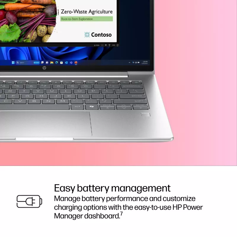 HP ProBook 4 G1iR Intel Core 5 120U klēpjdators 35,6 cm (14 collu) WUXGA 16 GB DDR5-SDRAM Wi-Fi 6E (802.11ax) Windows 11 Pro Sudrabs