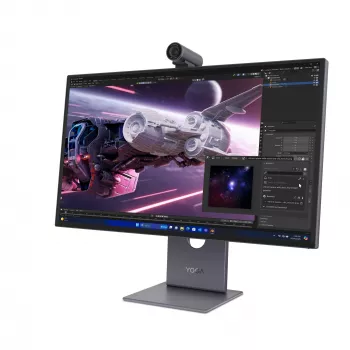 Monitoris Lenovo Yoga Pro 27UD-10 — 26,5 collu QD-OLED 4K (3840×2160), 0,03 ms, USB-C centrmezgls, VESA, skaļruņi, augstuma regulēšana, melns