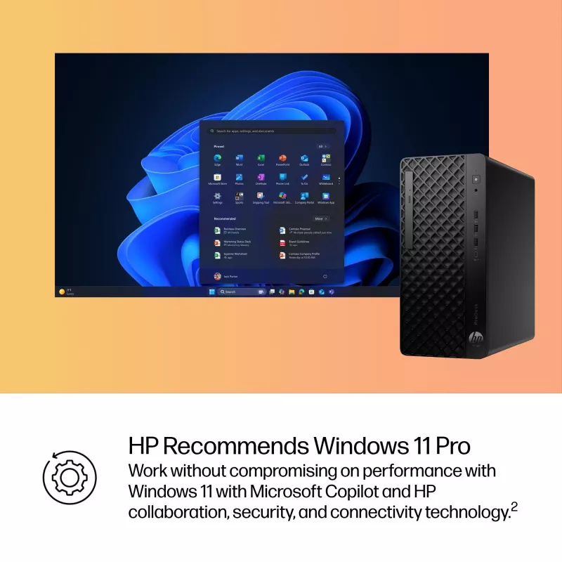 HP ProDesk 4 Tower G1i darbvirsmas AI dators Intel Core Ultra 5 225 16 GB DDR5-SDRAM Windows 11 Pro