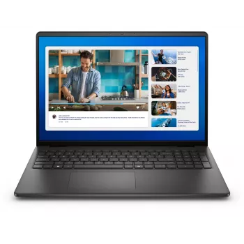 Dell 16 DC16250 klēpjdators ar Intel Core 5 120U, 16 inch FHD+ ekrāns, 8 GB DDR5, 512 GB SSD, Wi-Fi 6, Ubuntu Linux, melns