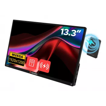 Pārnēsājams monitors VERBATIM 13.3 collu WUXGA (1920x1200) IPS skārienekrāns, akumulators, USB-A/USB-C, 3.5 mm, alumīnijs, 0.925 kg