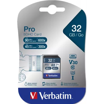 Atmiņas karte Verbatim Pro 32 GB SDHC UHS Class 10