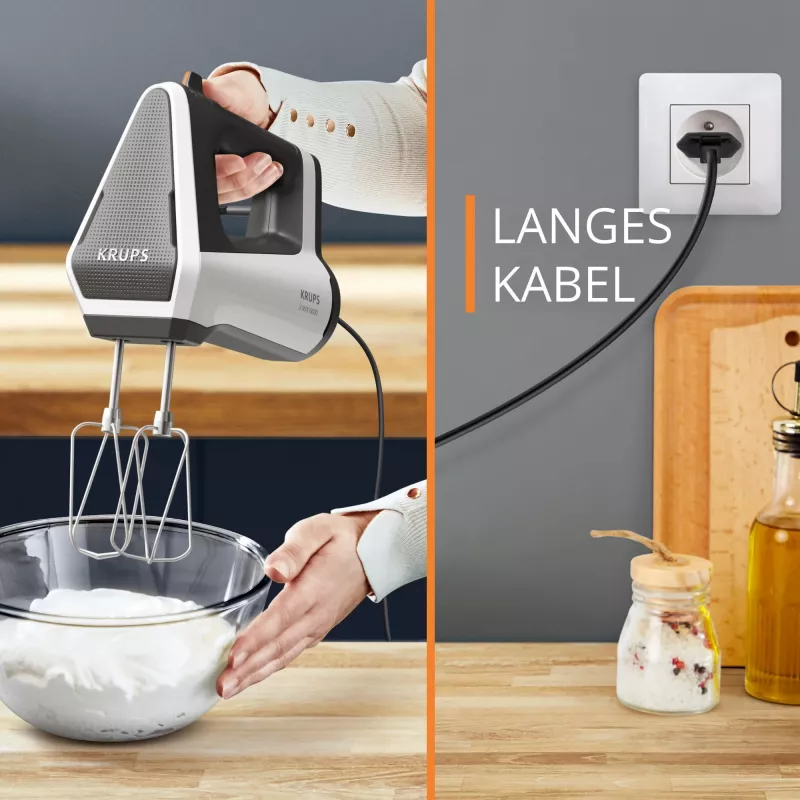 Krups 3MIX 6000 rokas mikseris 600 W Pelēks, Balts