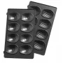 Nomaiņas plāksnes Tefal XA801512 Melnas Snack Collection, 242×155×44 mm, 2 gab.