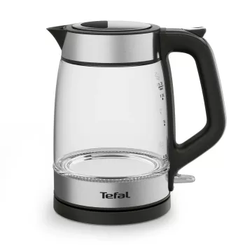 Tefal Glass KI605830 elektriskā tējkanna 1.7 L 2200 W Melna, Sudraba, Caurspīdīga