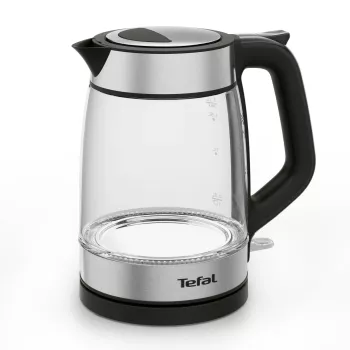 Tefal Glass KI605830 elektriskā tējkanna 1.7 L 2200 W Melna, Sudraba, Caurspīdīga
