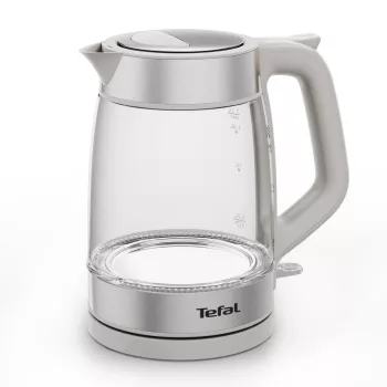 Tefal Glass Kettle KI605B30 elektriskā tējkanna 1.7 L 2200 W Pelēka, Sudraba, Caurspīdīga