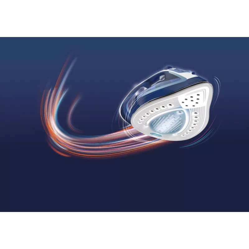 Tefal EasyGliss Plus FV5735 gludeklis sausai un tvaika gludināšanai Durilium zole 2500 W zils, balts