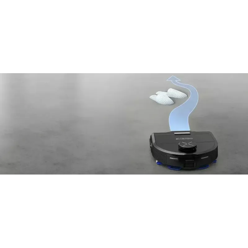 Robots putekļsūcējs Rowenta X‑Plorer RR9465WH — bezmaiss D‑forma, 0,35 L tvertne, 120 min darbība, Li‑Ion, 97×325×335 mm, melns