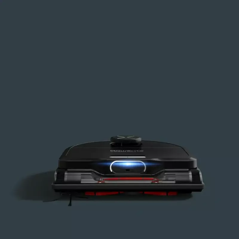 Robots putekļsūcējs Rowenta X‑Plorer RR9465WH — bezmaiss D‑forma, 0,35 L tvertne, 120 min darbība, Li‑Ion, 97×325×335 mm, melns