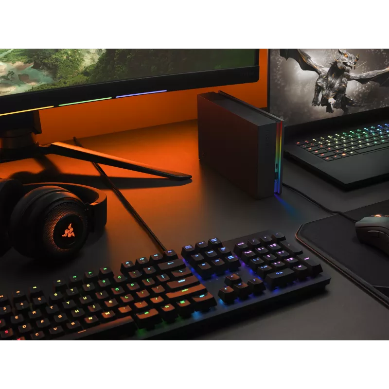 Seagate FireCuda Gaming Hub ārējais cietais disks 8 TB Micro-USB B / USB Type-A / USB Type-C 3.2 Gen 1 (3.1 Gen 1) Melns