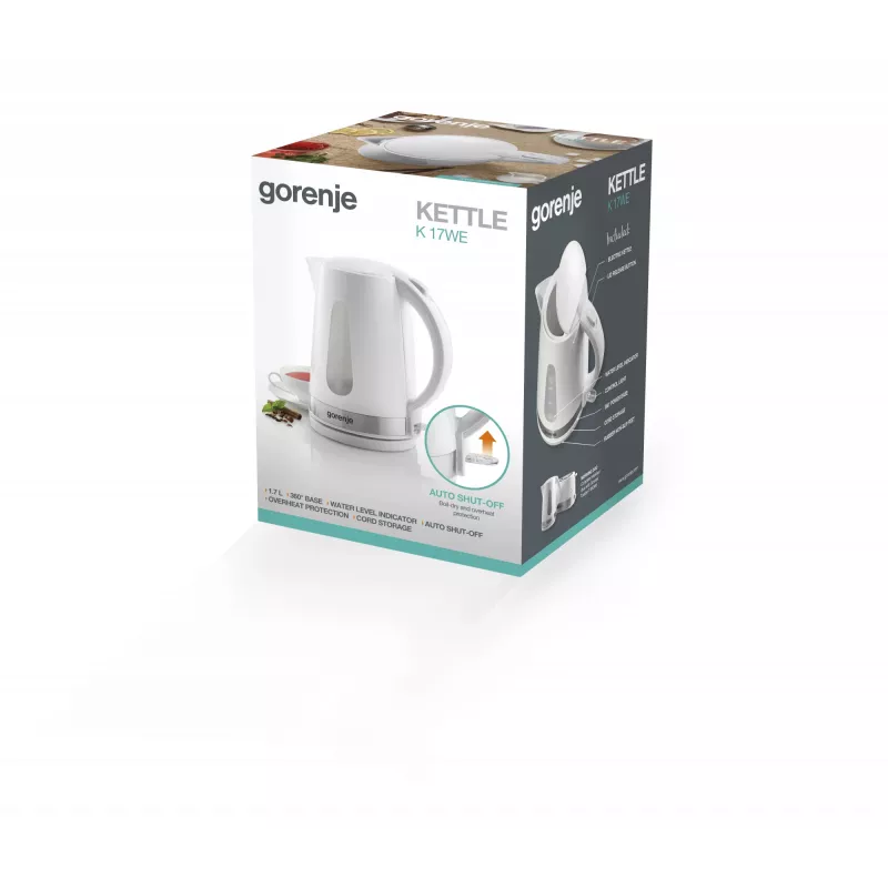 Gorenje K17WE elektriskā tējkanna 1.7 L 2200 W Balta