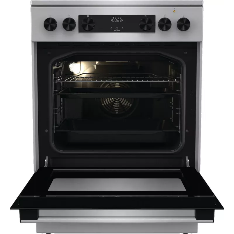 Gorenje GECS6C70XC brīvi stāvoša plīts ar elektrisko spirāles virsmu, nerūsējošais tērauds