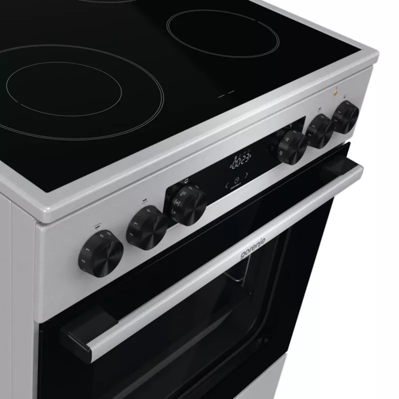 Gorenje GECS6C70XC brīvi stāvoša plīts ar elektrisko spirāles virsmu, nerūsējošais tērauds