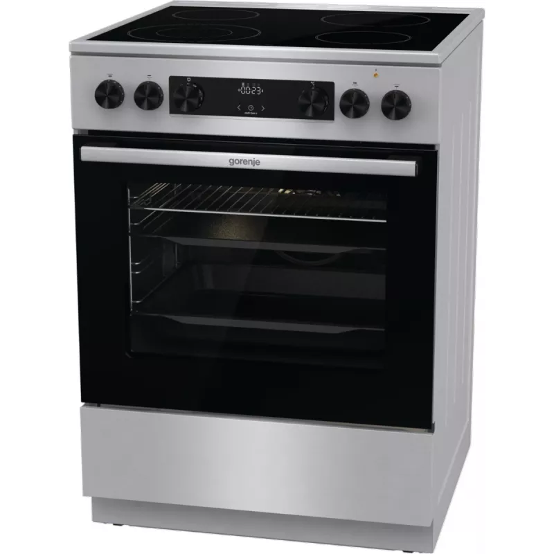 Gorenje GECS6C70XC brīvi stāvoša plīts ar elektrisko spirāles virsmu, nerūsējošais tērauds