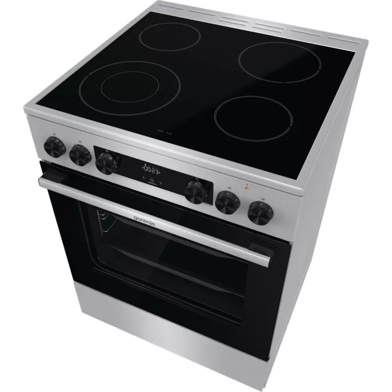 Gorenje GECS6C70XC brīvi stāvoša plīts ar elektrisko spirāles virsmu, nerūsējošais tērauds
