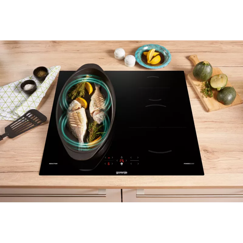 Gorenje GI6421BSC Indukcijas plīts, melna, iebūvējama, 59.5 cm, stikla keramika, 4 zonas
