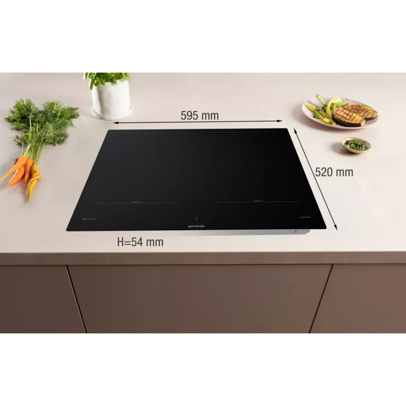 Gorenje Indukcijas plīts virsma GI6443BSCWF, Melna, Iebūvējama, 60 cm, 4 zonas