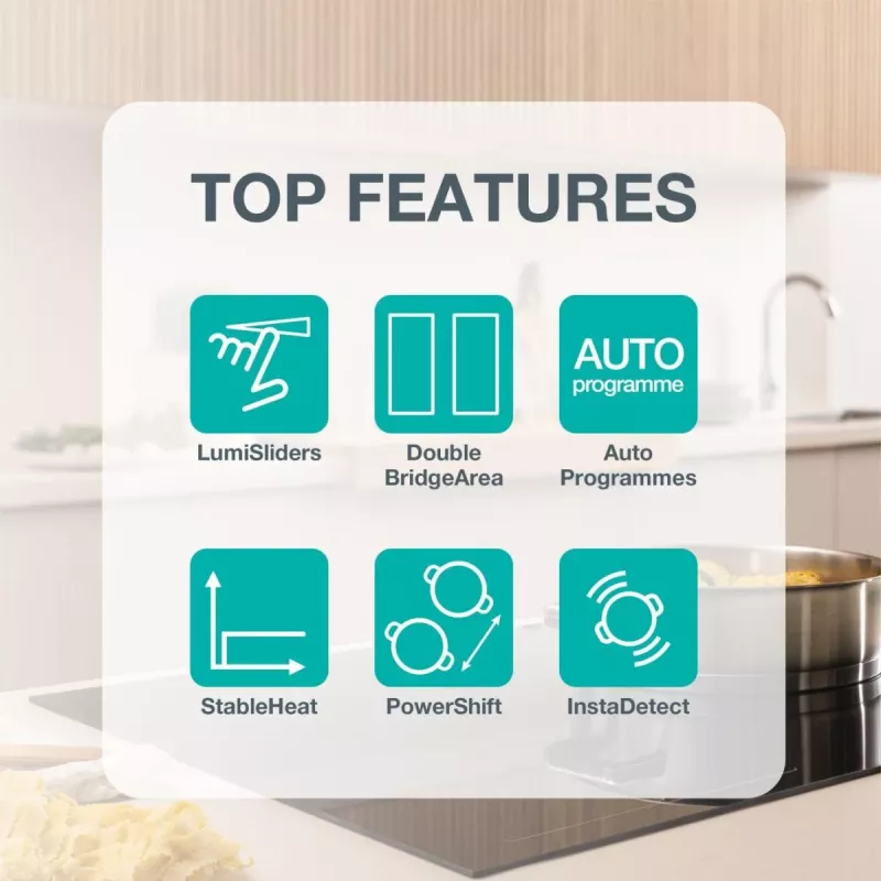 Gorenje Indukcijas plīts virsma GI6443BSCWF, Melna, Iebūvējama, 60 cm, 4 zonas