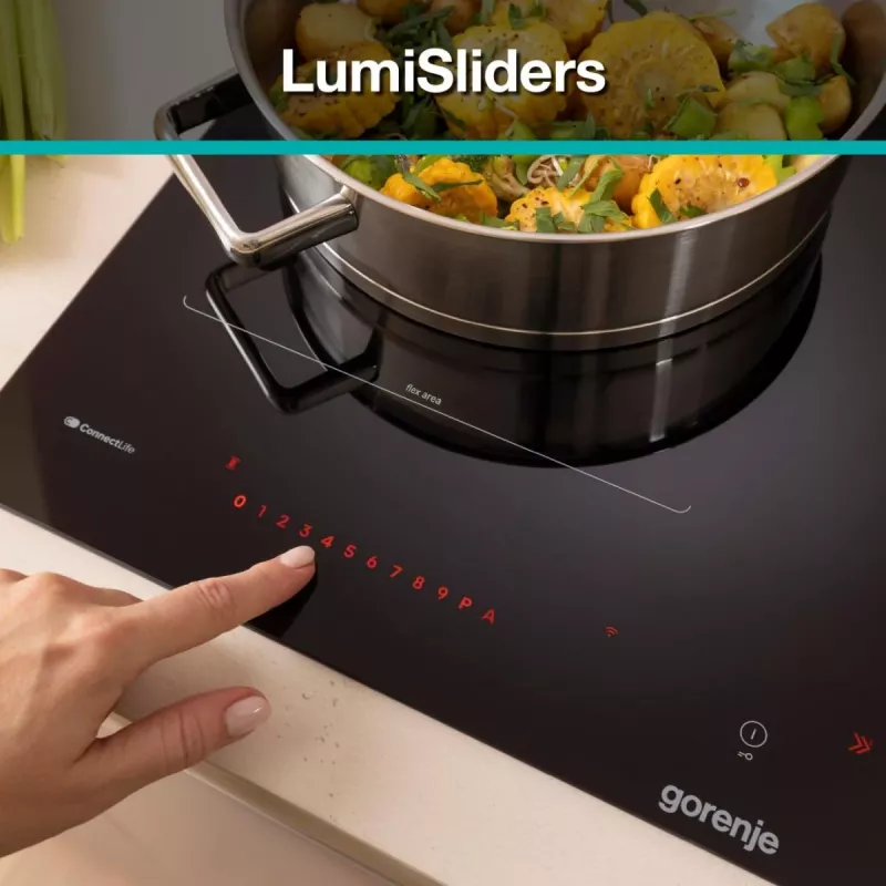 Gorenje Indukcijas plīts virsma GI6443BSCWF, Melna, Iebūvējama, 60 cm, 4 zonas
