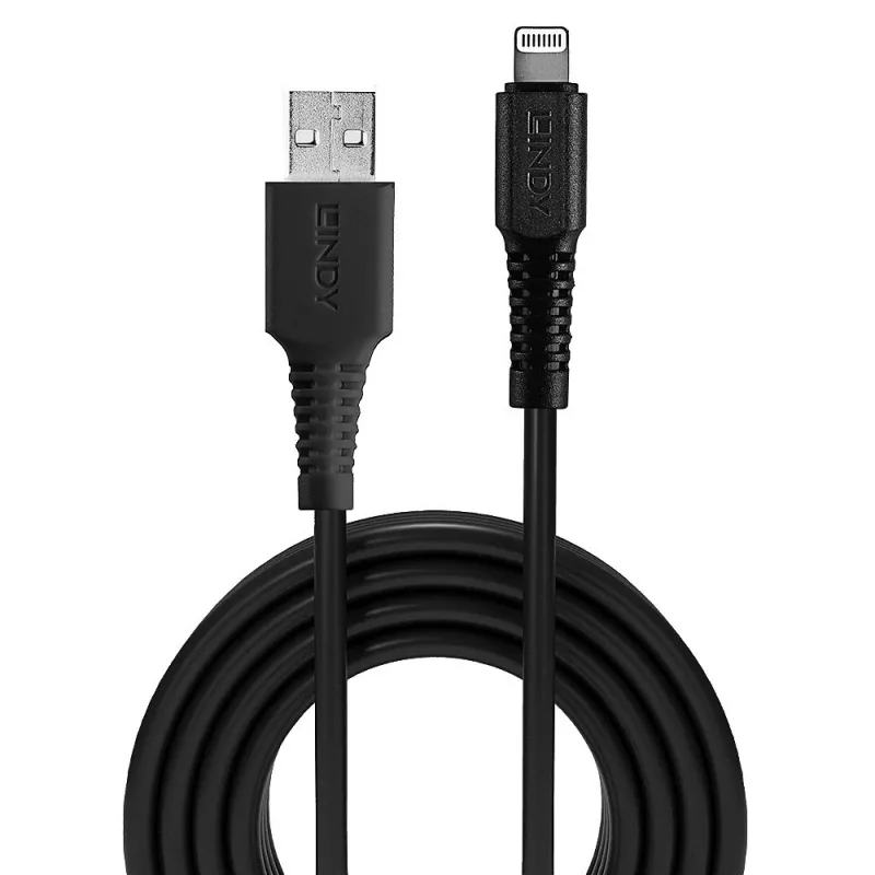 Lindy 2m USB A–Lightning kabelis, melns