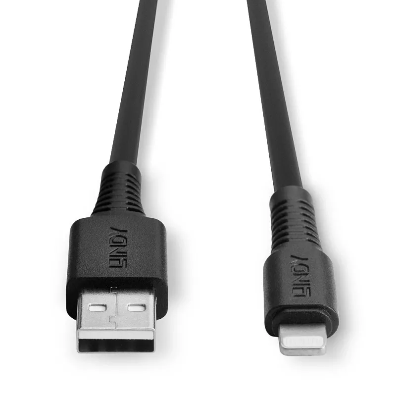 Lindy 2m USB A–Lightning kabelis, melns