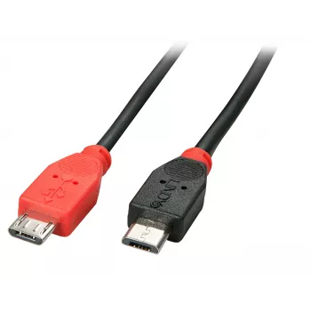 Lindy 2m USB 2.0 Micro-B uz Micro-B OTG kabelis, 2 m, Micro-USB B, Micro-USB B, USB 2.0, vīriešu/vīriešu, melns