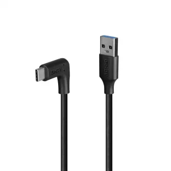 Lindy 1.5m USB 3.2 A uz C kabelis, 90° taisns leņķis, 10Gbps