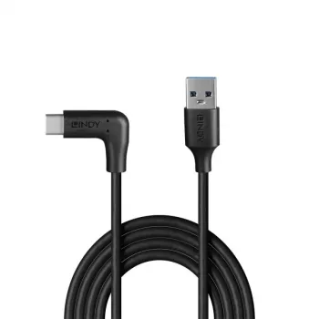 Lindy 1.5m USB 3.2 A uz C kabelis, 90° taisns leņķis, 10Gbps