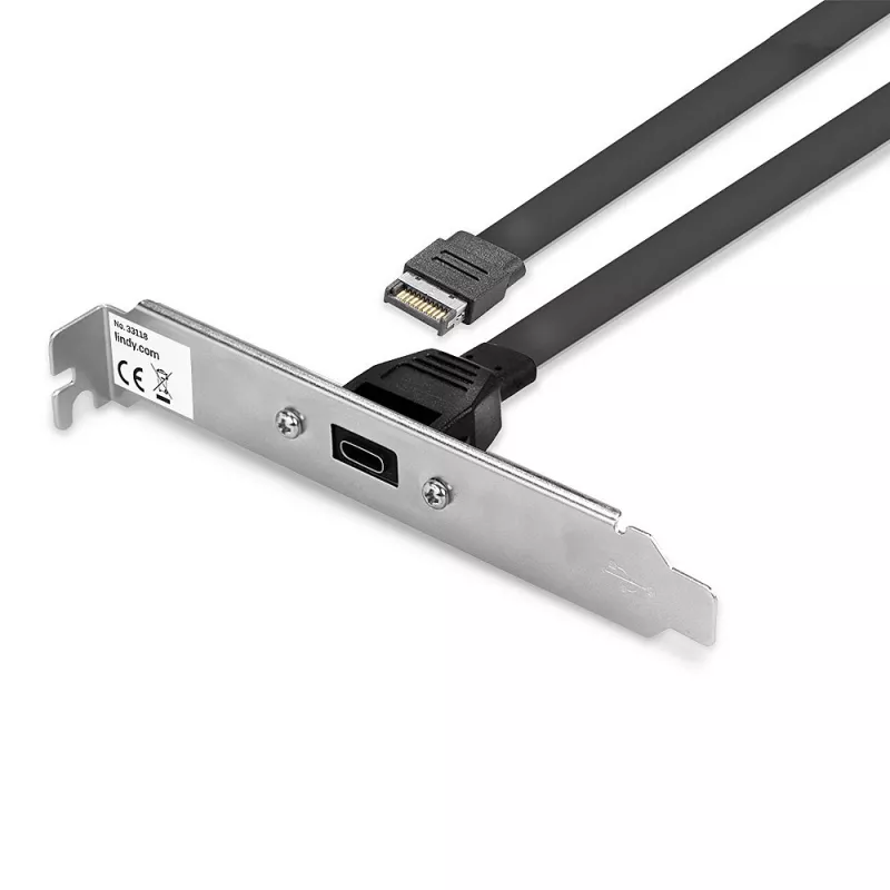 Lindy USB 3.1 Gen 2 Type C aizmugures panelis, 0.45 m, USB A vīriešu savienotājs