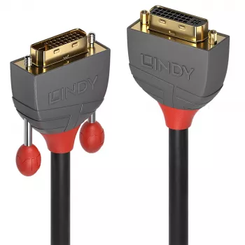Lindy 2m DVI-D Dual Link pagarinātājkabelis, Anthra Line, 2 m, DVI-D, DVI-I, vīrišķais, sievišķais, melns