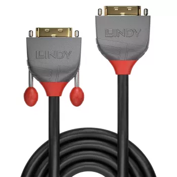 Lindy 2m DVI-D Dual Link pagarinātājkabelis, Anthra Line, 2 m, DVI-D, DVI-I, vīrišķais, sievišķais, melns