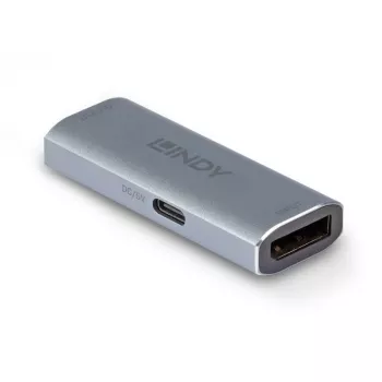 Lindy DisplayPort 1.4 Repeater, 7680 x 4320 pikseļi, AV retranslators, 40 m, Vadu, Sudraba
