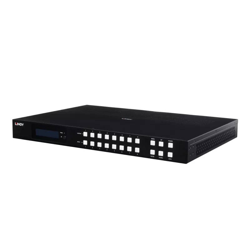 Lindy 38434 8x8 HDMI 4K60 Multi-View matricas pārslēdzējs ar video sienas mērogošanu