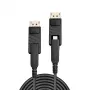 Lindy 40m šķiedru optikas hibrīda Mini DisplayPort 1.4 kabelis ar noņemamiem DP savienotājiem