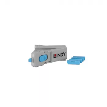 Lindy 40324 Portu bloķētājs + atslēga DisplayPort Zils ABS 5 gab.