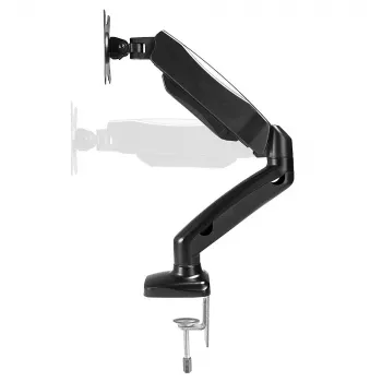 Lindy Single Display Gas-Spring Desktop Mount, 6.5 kg, 43.2 cm (17 inch), 68.6 cm (27 inch), 75 x 75 mm, 100 x 100 mm, Melns