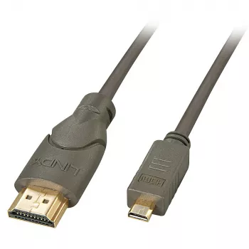 Lindy 0.5m ātrgaitas Micro HDMI uz HDMI kabelis, 0.5 m, HDMI Type A (standarta), HDMI Type D (mikro), 3D, 10.2 Gbit/s, Melns