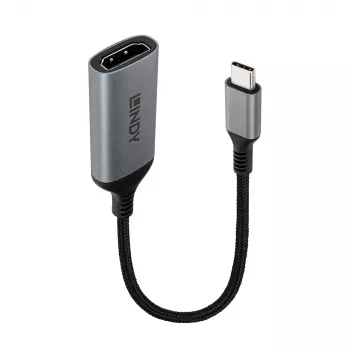 Lindy 43428 video kabeļa adapteris 0.15 m USB Type-C HDMI Pelēks