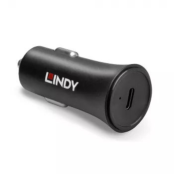 Lindy viena porta USB Type C PD auto lādētājs, 27W, melns