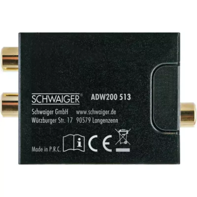 SCHWAIGER ADW200 513 Melns – Barošanas bloks 5V/1A kompaktam lietojumam