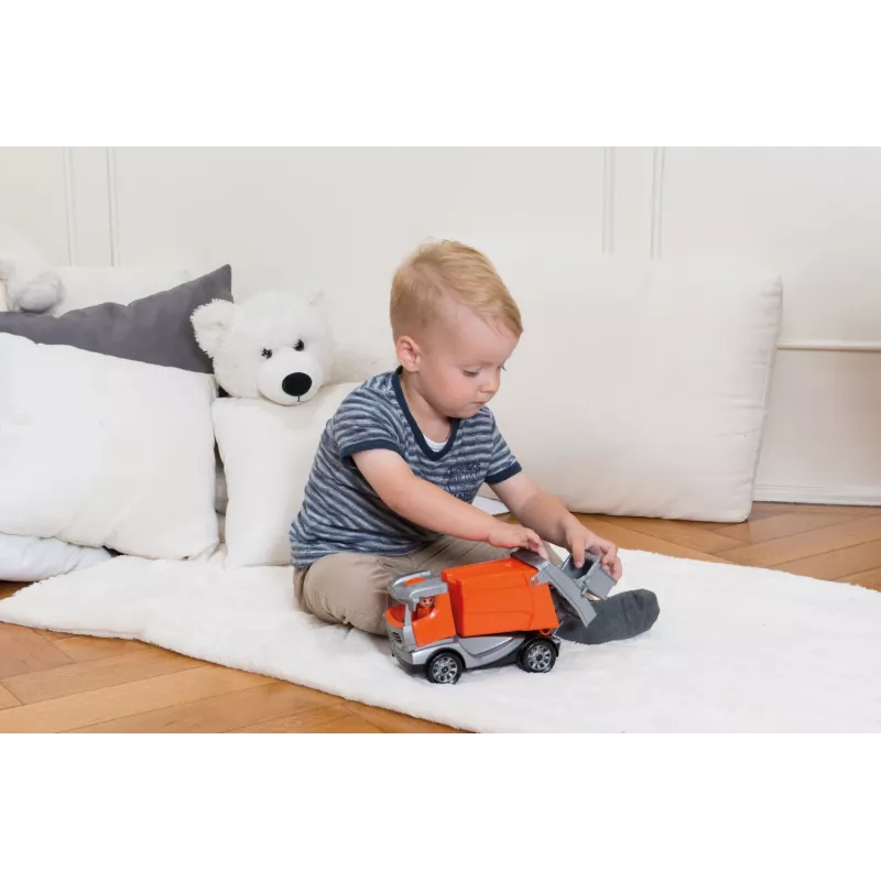 Lena Truckies Atkritumu Vedējs, Kravas Auto, 2 gadi, Plastmasa, Pelēks, Oranžs