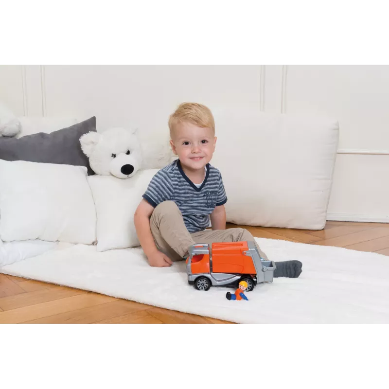 Lena Truckies Atkritumu Vedējs, Kravas Auto, 2 gadi, Plastmasa, Pelēks, Oranžs