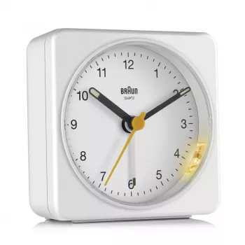 Braun BC03W kvarca modinātājpulkstenis balts