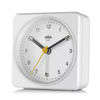 Braun BC03W kvarca modinātājpulkstenis balts