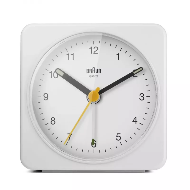 Braun BC03W kvarca modinātājpulkstenis balts