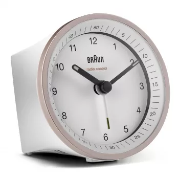 Braun BC07 kvarca modinātājpulkstenis rozā, balts