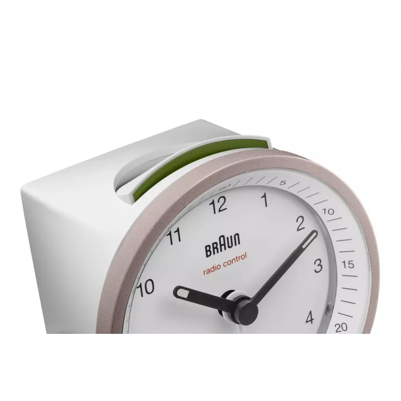 Braun BC07 kvarca modinātājpulkstenis rozā, balts