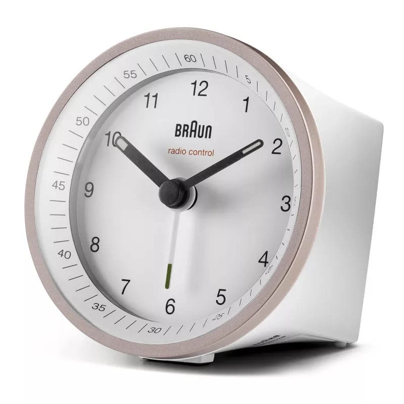 Braun BC07 kvarca modinātājpulkstenis rozā, balts